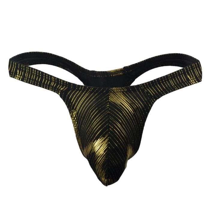 String Tang String Tanga pour homme Sretch T-back Micro Thong Slip Jaune Jaune ...