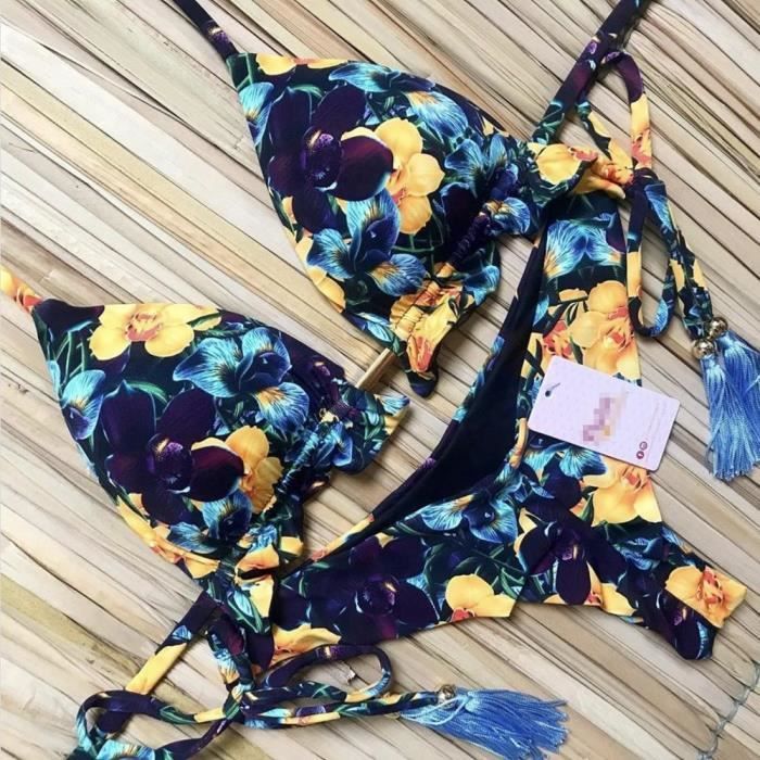 Haut De Bikini Fille Licou Cercles à Pois - Noir/rose/blanc - Tailles 12-14 Ans NEUF