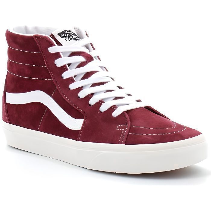 Baskets montantes Vans Sk8 Hi en daim Bordeaux Homme Lacets