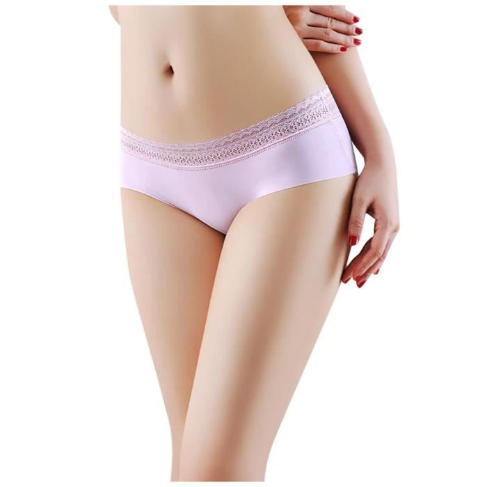 Sous v tements en soie glac e pour femmes Slip taille basse