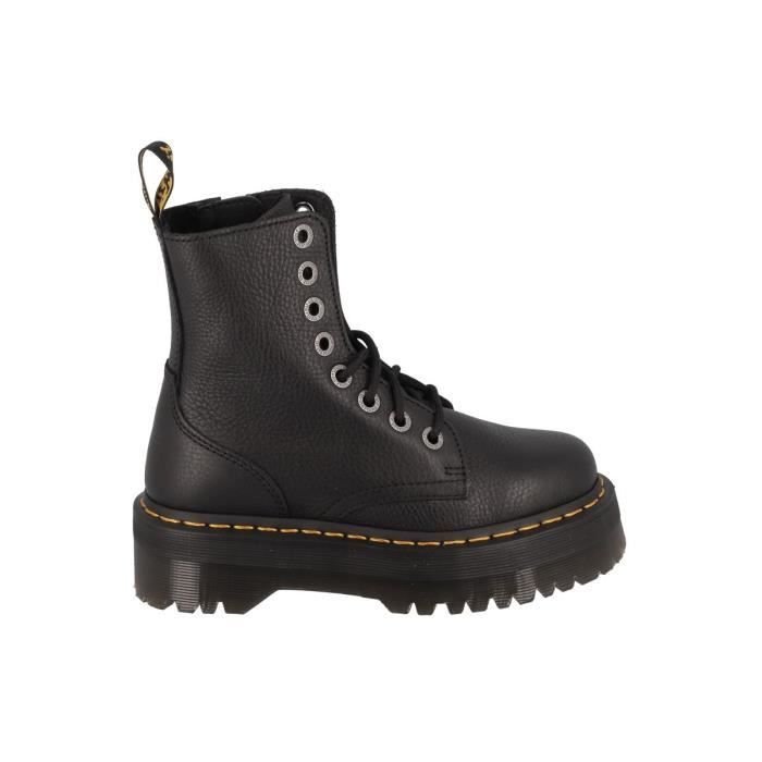 Boots Montantes Jadon Marque Noir Cuir Lacets Plateau Noir Cdiscount Chaussures