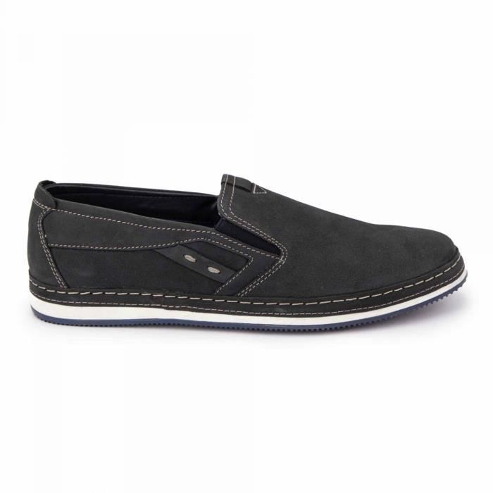 Mocassins en cuir noir pour homme Pierre Cardin SS22 Taille