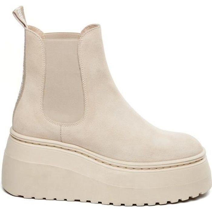 Bottes femme nubuck beige clearance