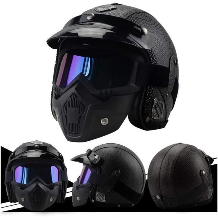 Classic Casque Moto Jet 34 Moto Casque Moto Jet Cafe Racer Homologué ECE 2205 Et