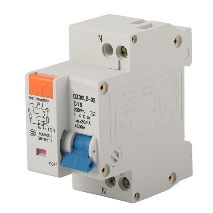 Disjoncteur Différentiel 1P+N 230V AC - Courbe C, 6-32A - Protection Fuites Et Surintensités - HOHOVYVY - 2