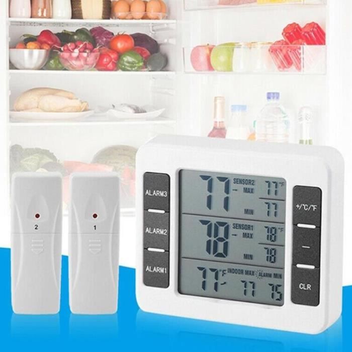 Thermomètre de réfrigérateur numérique sans fil Alarme sonore