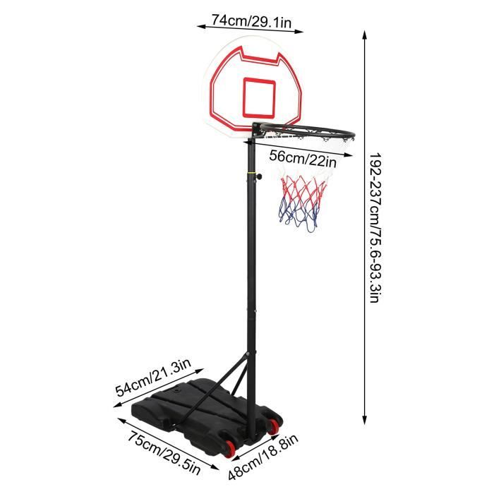 Panier De Basket-Ball 2 En 1 Hauteur Réglable 130/180cm Avec Cible De Flechettes Panneau Arriere Double Face 6 Flechettes Base Remplissable Pour Enfants Panier De Basket-Ball 2 En 1 Hauteur Réglable 130/180cm Avec Cible De Flechettes Panneau Arriere Double Face 6 Flechettes Base Remplissable Pour Enfants