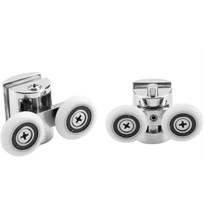 Roulettes De Porte De Douche à Double Coulissement, Adaptées Aux Portes Courbes Et Aux Portes En Verre De 4 A 6 Mm 25 Mm 4 En Haut Et 4 En Bas 98363785