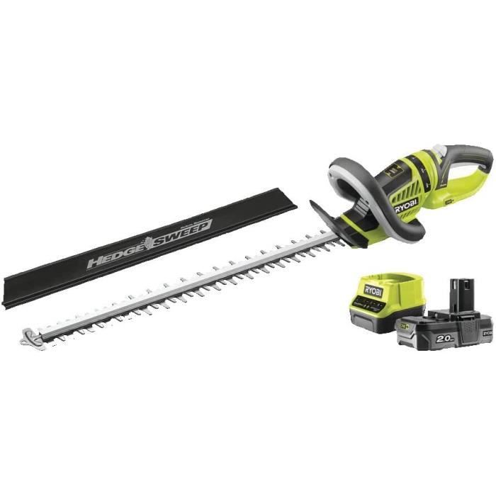 RYOBI - Taille-Haie Electrique Sans Fil 18V ONE+ - Lames 50cm pour Haies, Rameaux Fins et Taille Reguliere - Livre avec 1 Bat