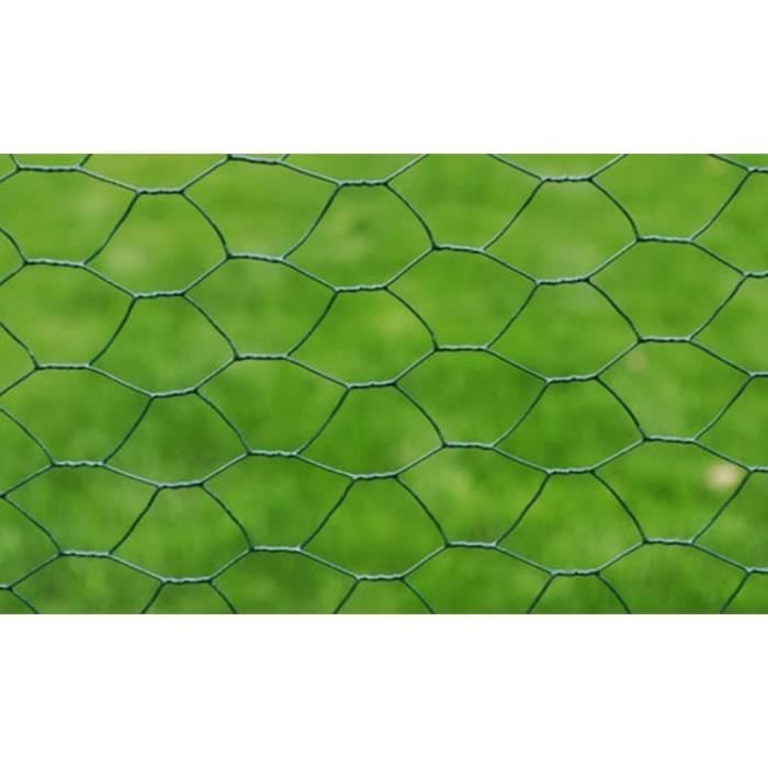 Fil de grillage Vert Acier galvanisé PVC Maille carrée 25x25mm Rouleau 10m  Hauteur 60cm Clôture Cage - Cdiscount Jardin