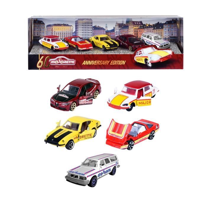 Majorette - Coffret Anniversaire 60 ans - 5 véhicules miniatures dont 2 exclusifs - Métal - Dès 3 ans