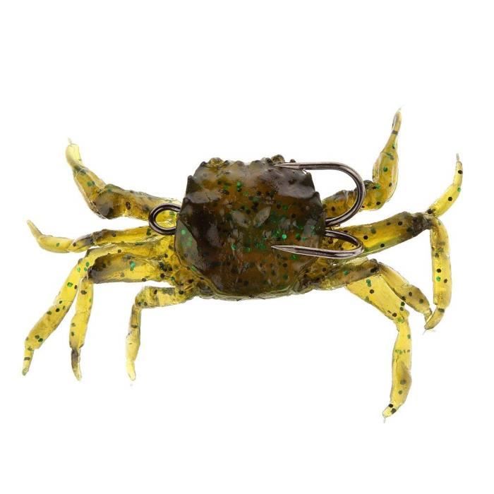 Lixada Lot de 4 leurres Crabes P/êche App/âts artificiel avec hame/çons