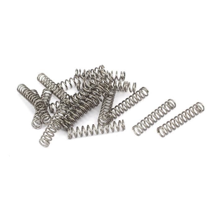 0.7mmx7mmx20mm acier inox 304 Compression Ressort Argenté 10pc