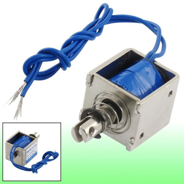 DC 24V 1A 10mm Barre à cadre ouvert type bouton poussoir électro-aimant