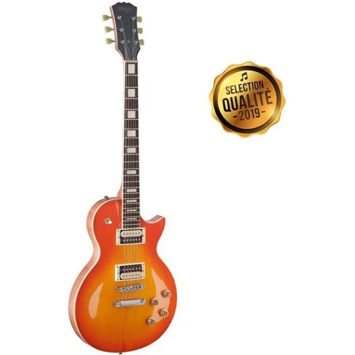 STAGG Guitare Electrique LP SEL-ZEB-HB Miel