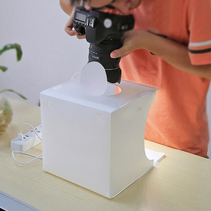 Portable DIY LED Studio Light Box 6000K Mini Tente De Photographie Pliable Avec Fond Blanc Noir Alimentation Usb