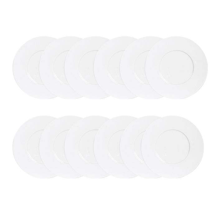 Assiettes à Dessert Aro 20 Cm | Lot De 6 Assiettes Blanches Pour Pâtisserie, Apéritif, Service De Table