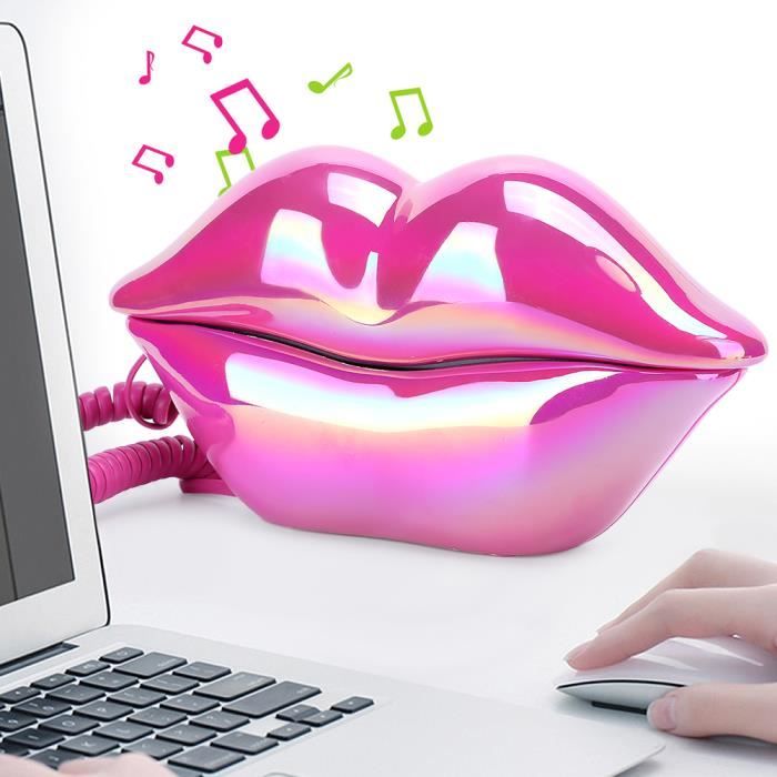 Téléphone Fixe De Bureau En Forme De Lèvres Roses,Nouveau Téléphone De