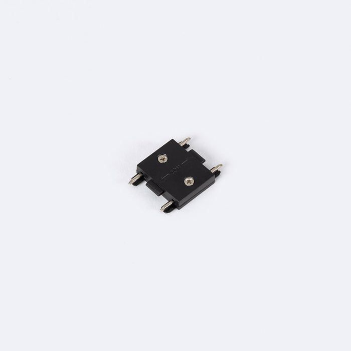 Connecteur Rail Monophasé Type I - Pour Éclairage LED Sur Rail | Liaison Droit | Cuivre | Noir | 93x34x16 Mm