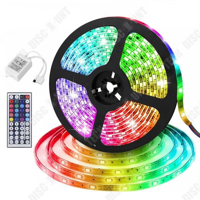 Bande LED 5M Multicolore Avec Télécommande - Ruban Silicone 5050 WS2801 - Guirlande Déco