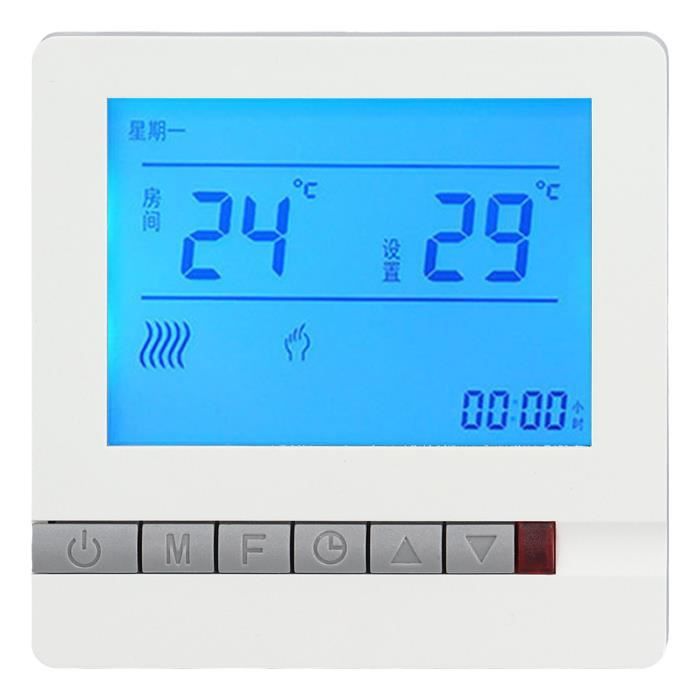 Thermostat numérique avec écran LCD, programmable, intelligent, tactile, contrôleur de chaudière à eau chaude au sol, noir, AC90-240 V, K2MRH3A