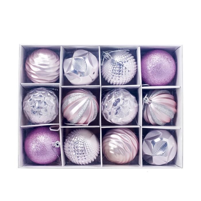 Black Friday Deals 2022! Pisexur Boules De Noël Ornements Pour Arbre De Noël, 12PCS Plastique Shatterproof Christmas Ornaments Ball Tree Decorations Color