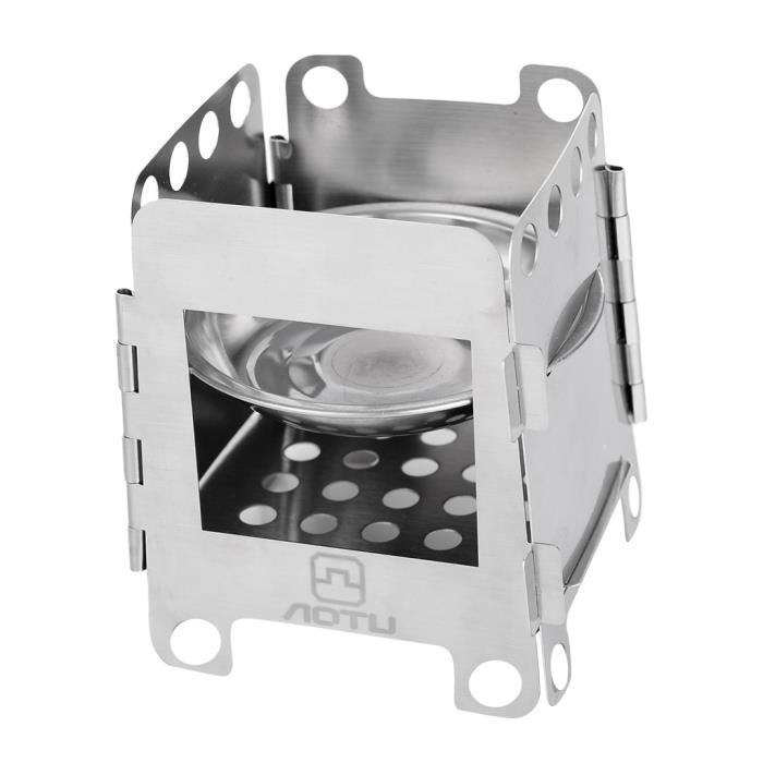 Réchaud à alcool de Camping en acier inoxydable, Mini cuiseur à Spirit pliable