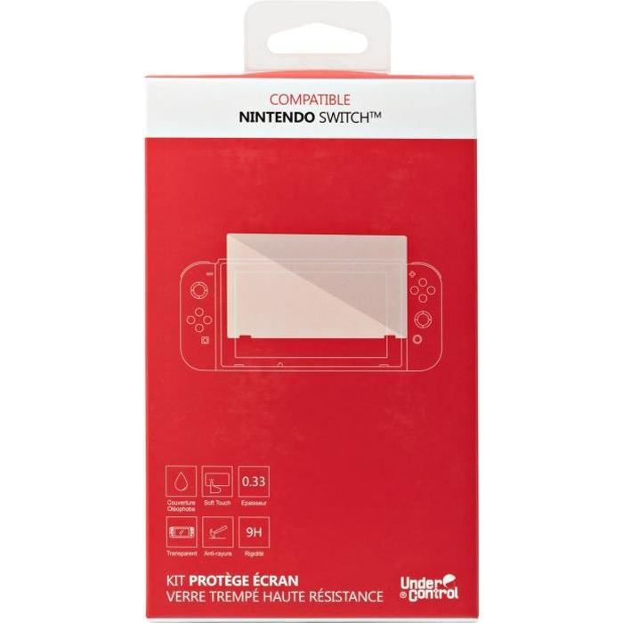 Kit protège écran verre trempé Under Control pour Nintendo Switch