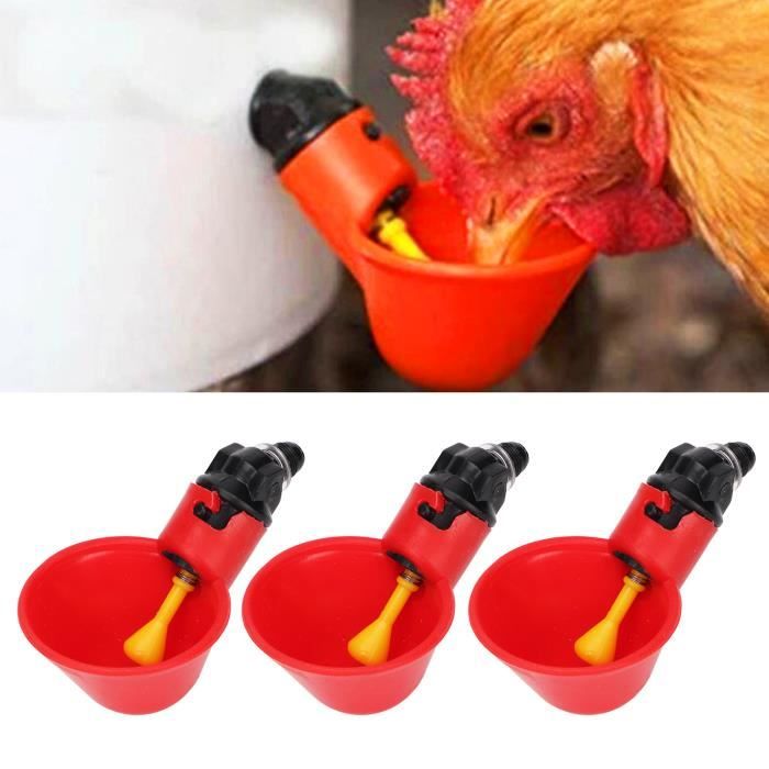 Abreuvoir Automatique Poulet 12L - Baril Mangeoire Volaille Avec Bols