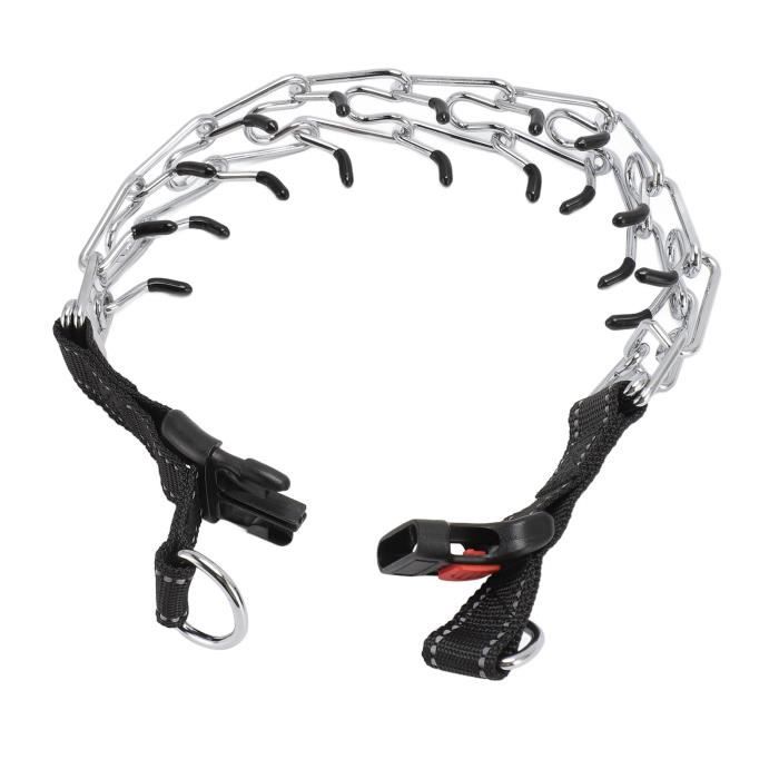Comparer les prix de Vvikizy Collier de Dressage pour Chien, Collier à Maillons en Métal Ajustable avec Boucle de Libération Rapide pour Chiens de