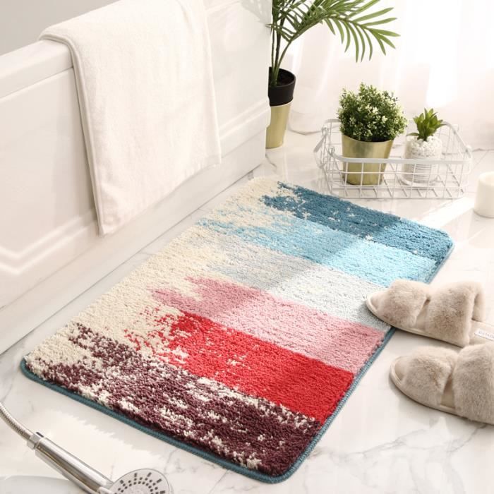 Tapis De Bain Antidérapant Microfibre - Motif Dauphins 50x80cm, Absorbant Et Lavable