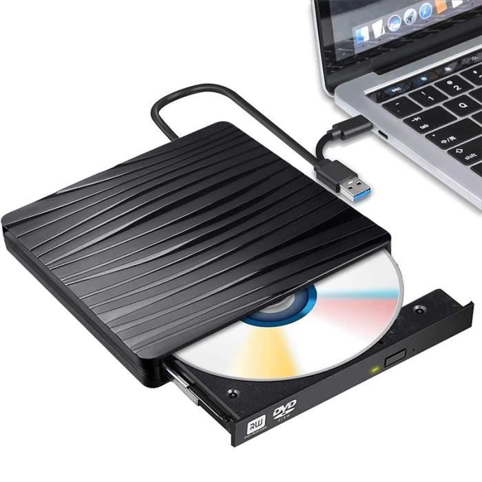 Lecteur DVD Externe,Lecteur CD USB,Type-C USB 3.0 Graveur DVD Externe,Portable  Lecteur CD-ROM-DVD-RW pour Windows XP - 7-8-10[~42] - Cdiscount Informatique