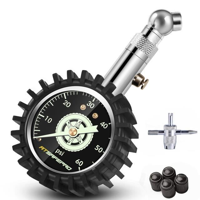 Manometro Pneumatici Manuale 0-100 PSI - Misuratore Pressione Aria Per Auto, Moto E Bici - Foto 4