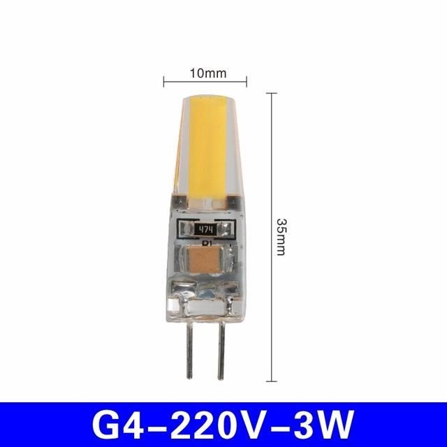 AMPOULE HALOGENE,G4 3W 220VWarm whiteAmpoules À Led Cob G4 G9 E14 3