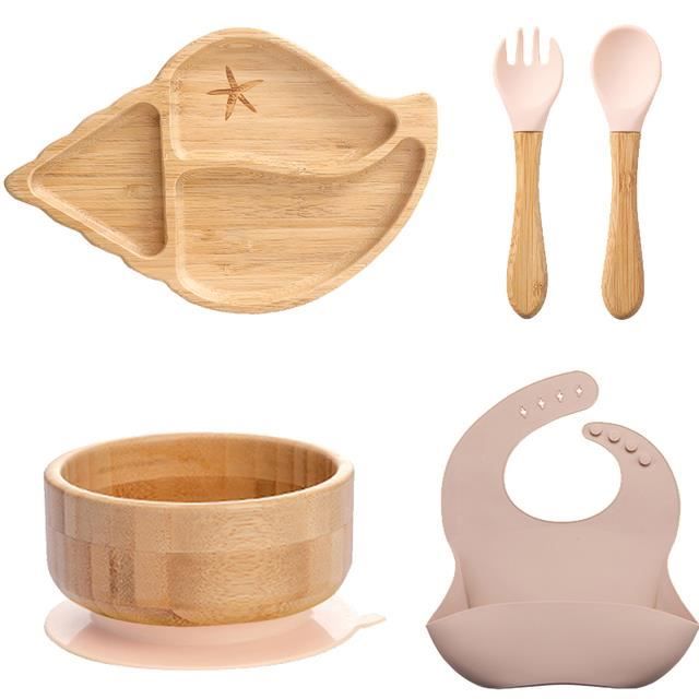 Assiette En Bambou Pour Bébé Sass & Belle - Forme Abeille, écologique, Sans BPA - Idéale Repas Et Collations - 5