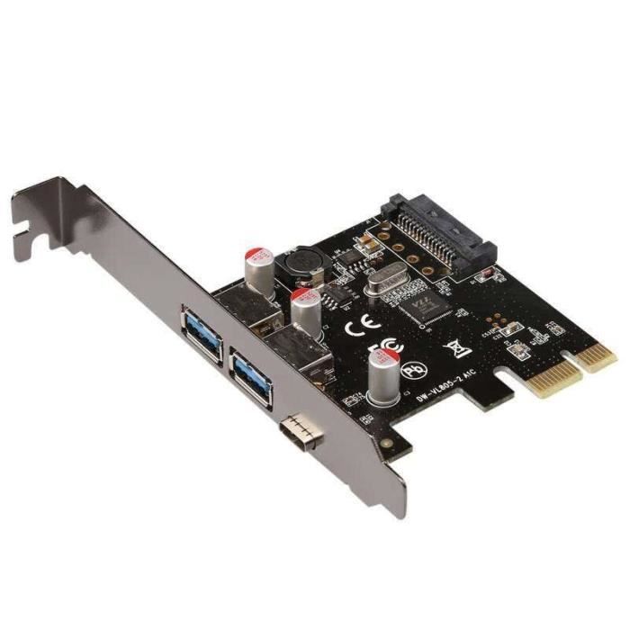 Sonew carte mère PCIE Carte d'extension PCIE 1X vers USB 3xUSB3.0