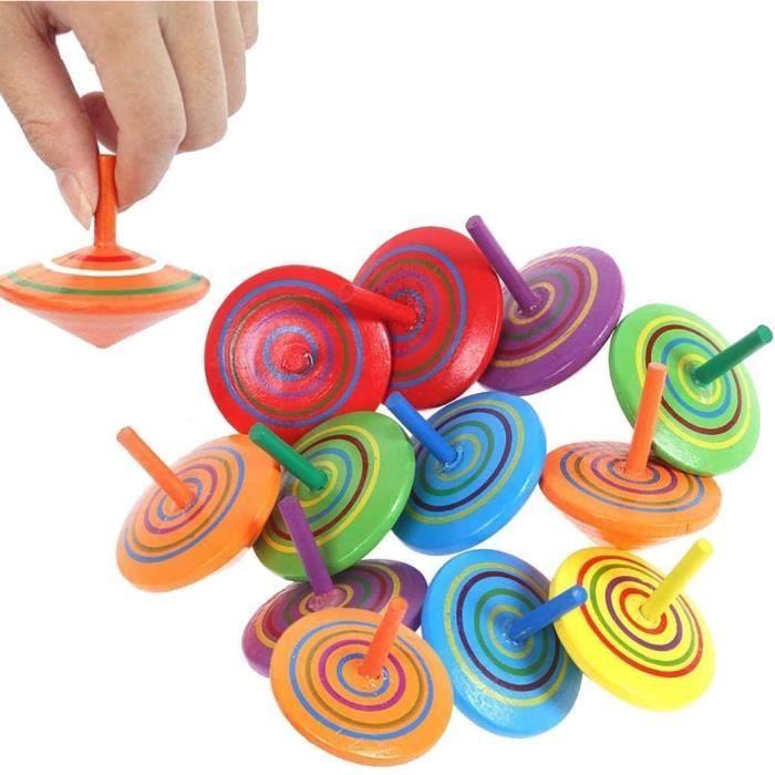 Jouet Bois Motricité Fine Toupie En Bois, Toupies, 25pcs Toupie Enfant, Mini Spinning Top