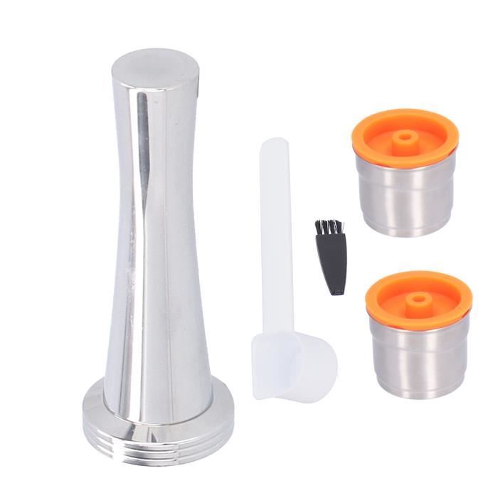 i Cafilas Acier Inoxydable ILLY Capsule De Café Réutilisable Rechargeable Expresso Dosette De Café Pour ILLY Iperespresso Machine à café X9, X8 X7.1 Y5 Y3 Y1.1 (Capsule + Tamper