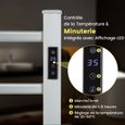 COSTWAY 100W Radiateur Sèche-serviettes Électrique 30-60°C, avec Minuterie Affichage LED Protection Surchauffe, Autoportant ou Mural-1