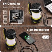 Lampe Camping LED + Powerbank 16500mAh – Lumière Chaude/froide, Intensité Réglable, Avec Mousqueton, Bleue