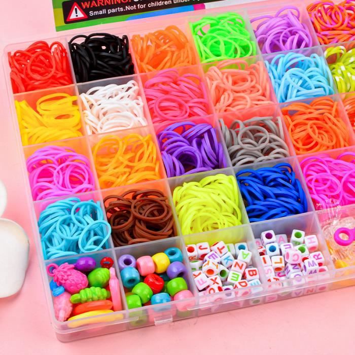 2500 PCS Elastique Bracelet Kit, 32 Couleurs Bricolage Bracelet Élastique  Kit pour Enfant avec Rainbow Loom Rubber Bands, - Cdiscount Jeux - Jouets