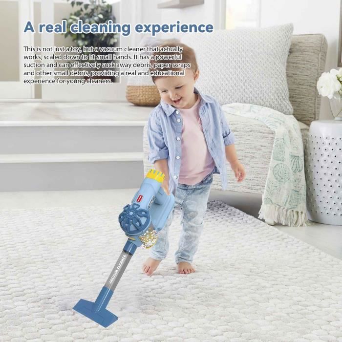 Aspirateur Enfant Qui Fonctionne Vraiment – Avec Batterie, Son Réel, Buses – Jouet Éducatif Responsabilité