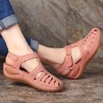 Sandales Orthopédiques à Semelle Compensée pour Femme Chaussures de Plage de Plate-forme avec Correcteur d'Oignon.bleu-2