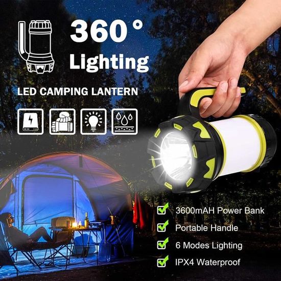Lampe de camping LED multifonction 3 en 1
