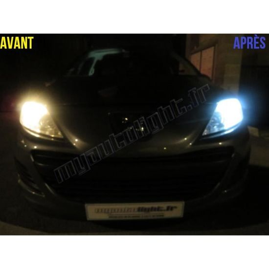 AMPOULES LED HID XENON X2 H7 72W 6000K PHARE FEUX TUNING BLANC PEUGEOT 107 207