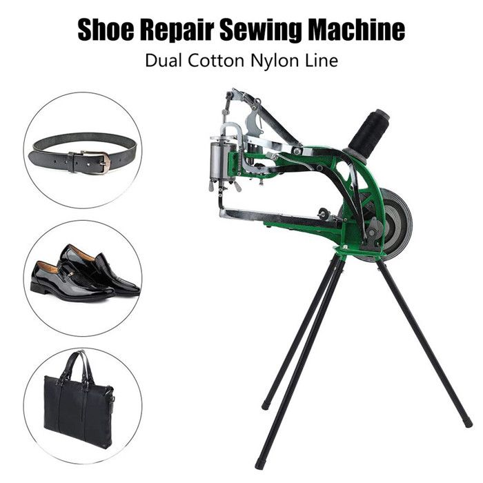 Machine à Coudre Pour Cuir DAOHHFO - Réparation Chaussures Et Sacs Avec Aiguilles, Modèle Robuste Semi-Manuel
