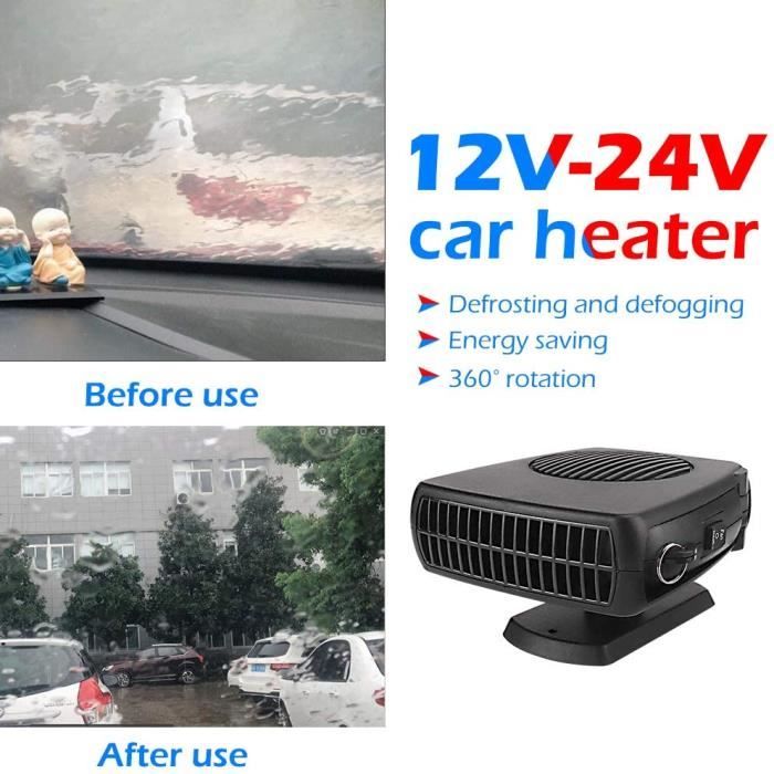 Chauffage/Ventilateur De Voiture 12V 200W - Dégivrage Rapide Pare-brise - 2 En 1 Chauffage Hiver Et Ventilateur Été - Rotation 360°