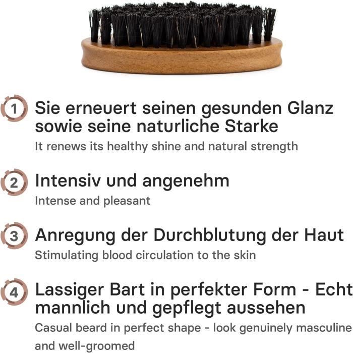 Brosse à Barbe En Bois Et Bambou Poils De Sanglier - Marque Zisonix, Kit D'entretien Pour Homme, Neuf