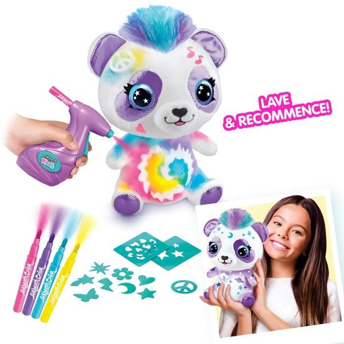 Canal Toys - Airbrush Plush - La Peluche Tortue à Personnaliser pour Enfants de 6 Ans+ - Activité Manuelle - Idée Cadeau pour Customiser ta Peluche avec des Feutres - Recommence à l'Infini - OFG 280