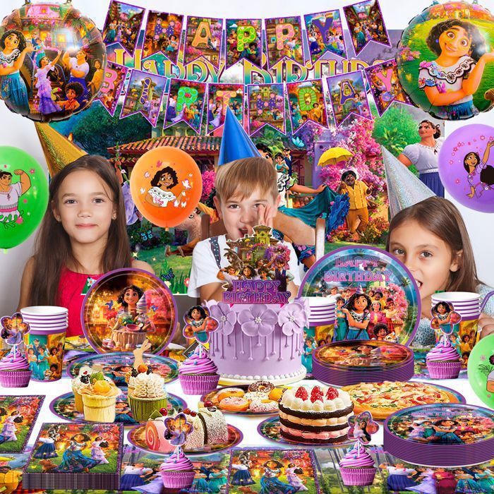 ZeYou 78 Pièces Déco Anniversaire Encanto – Bracelets, Autocollants, Porte-Clés Et Accessoires Pour Fête Enfants, Cadeau Original
